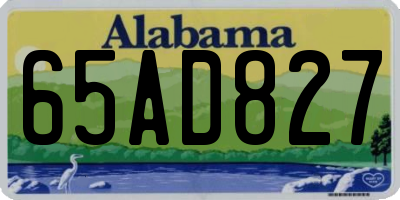 AL license plate 65AD827
