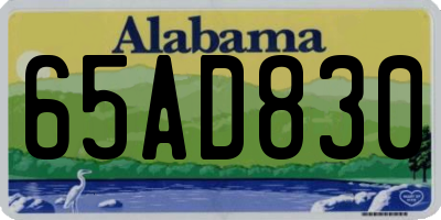 AL license plate 65AD830