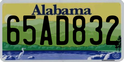AL license plate 65AD832