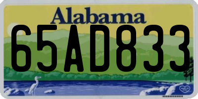 AL license plate 65AD833