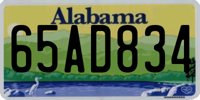 AL license plate 65AD834