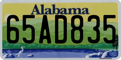 AL license plate 65AD835