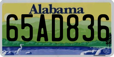 AL license plate 65AD836