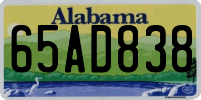AL license plate 65AD838