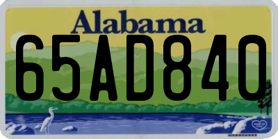 AL license plate 65AD840