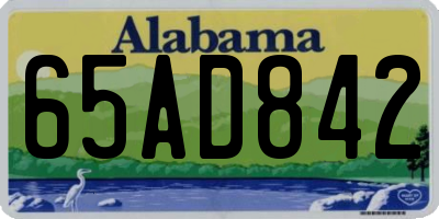AL license plate 65AD842