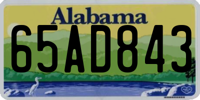 AL license plate 65AD843