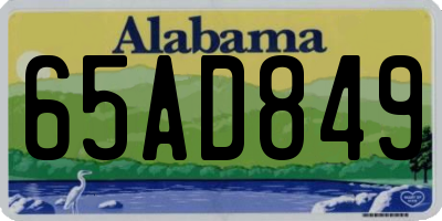 AL license plate 65AD849