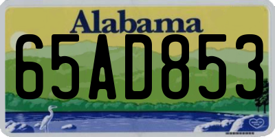 AL license plate 65AD853