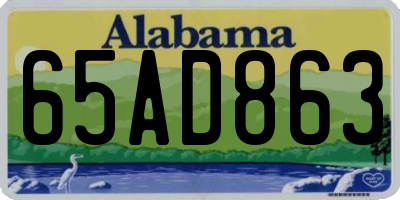 AL license plate 65AD863