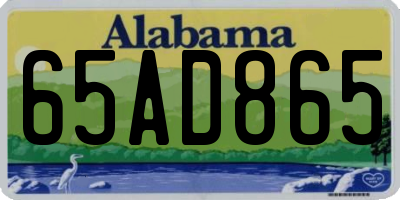 AL license plate 65AD865