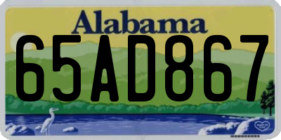AL license plate 65AD867