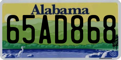 AL license plate 65AD868