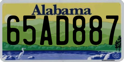 AL license plate 65AD887