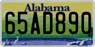 AL license plate 65AD890