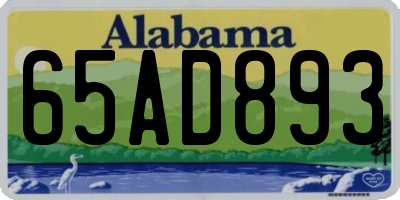 AL license plate 65AD893