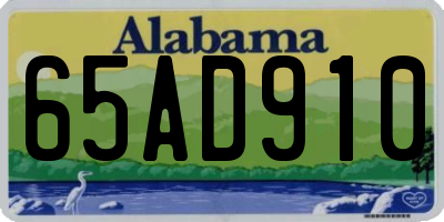 AL license plate 65AD910