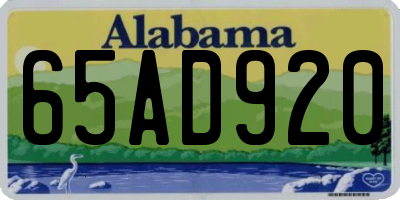 AL license plate 65AD920