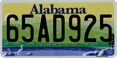 AL license plate 65AD925