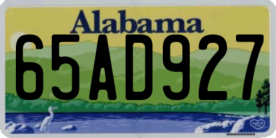 AL license plate 65AD927