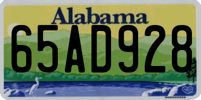 AL license plate 65AD928