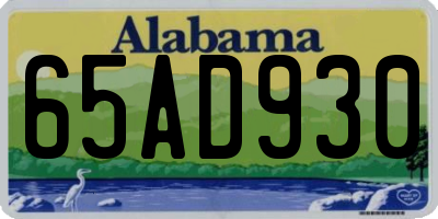 AL license plate 65AD930