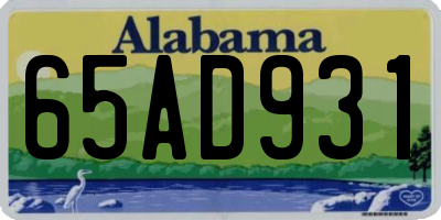AL license plate 65AD931