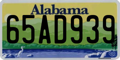 AL license plate 65AD939