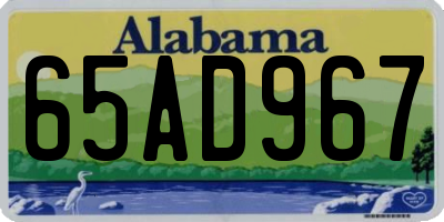 AL license plate 65AD967
