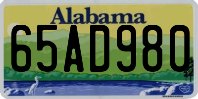 AL license plate 65AD980