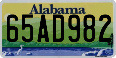 AL license plate 65AD982