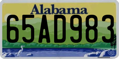 AL license plate 65AD983