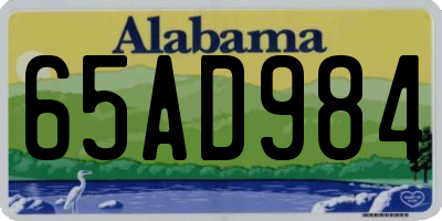 AL license plate 65AD984