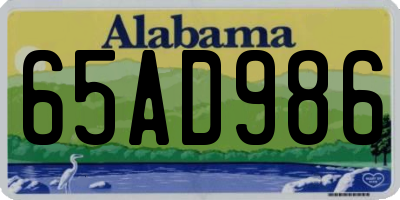AL license plate 65AD986