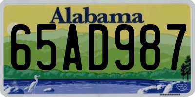 AL license plate 65AD987