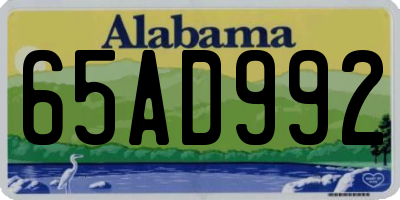 AL license plate 65AD992
