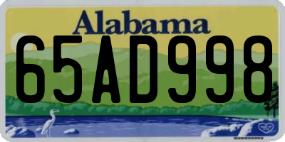 AL license plate 65AD998