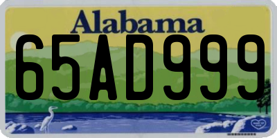 AL license plate 65AD999