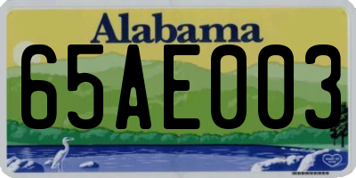 AL license plate 65AE003