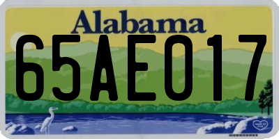 AL license plate 65AE017