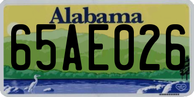 AL license plate 65AE026