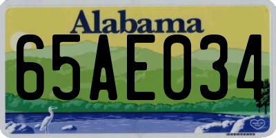 AL license plate 65AE034