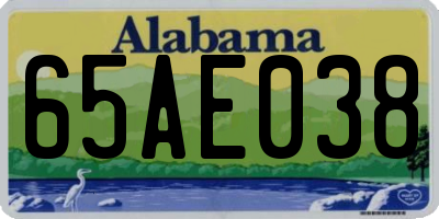 AL license plate 65AE038