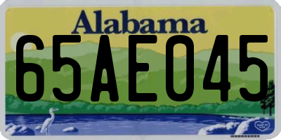AL license plate 65AE045