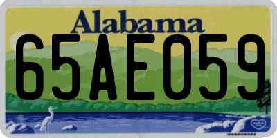 AL license plate 65AE059