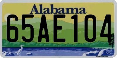 AL license plate 65AE104