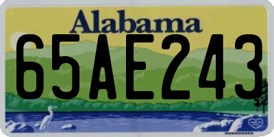 AL license plate 65AE243