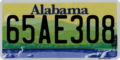 AL license plate 65AE308