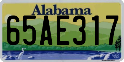 AL license plate 65AE317
