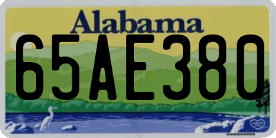 AL license plate 65AE380